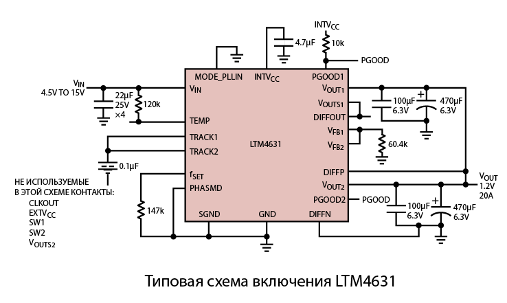 Структурная схема DC/DC преобразователя LTM4631